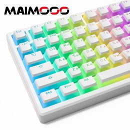 Accesorios Máimooo Puding KeyCaps PBT OEM Russian Transparent Back Luz para teclados mecánicos Pink Black Black 87 TKL 104 108 ISO