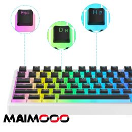 Accessoires MAIMOOO Pudding russe Keycap blanc 121 touches Backlight Translucentes pour les claviers mécaniques DIY PBT Full en Keycap avec clé ISO