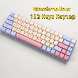 Accessoires Marshmallow 132 touches Keycaps PBT Dye Subilation XDA Profil pour MX Switch Fit 61/64/68/87/96/104/108 Clavier XDA Keycaps