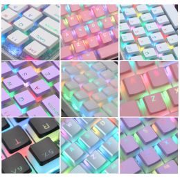 Accesorios Teclado mecánico Pudding KeyCap BPT El teclado de color translúcido de color translúcido se puede personalizar para español Hebreo brasileño Japonés Corea