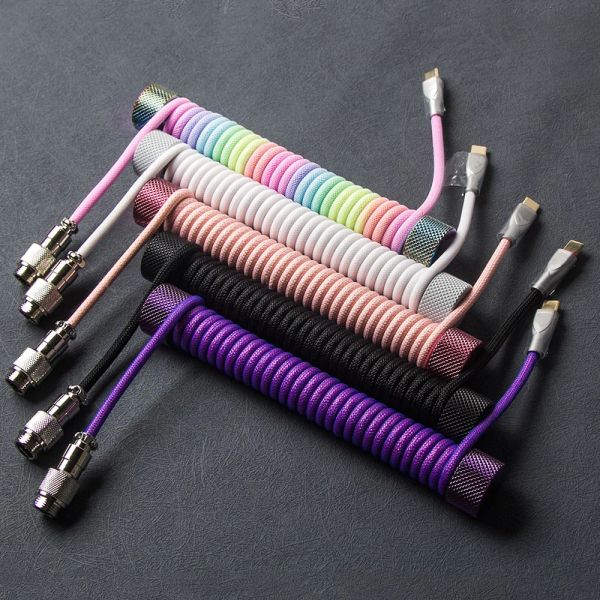 Accessoires Clavier mécanique Spirale Spring Fire enroule colorée Countreweight Rod blanc noir rose rose violet Metal Cable Fixation Potel