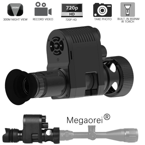 Accessoires Megaorei 3 Night Vision Binoculars HD720P IDEO Record Photo Prise Rifle Scope infrarouge Caméra 850NM IR Laser