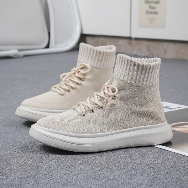 Accessoires Chaussures pour hommes High Top Chaussures 2022 Spring New Light Comfort Sneakers for Men and Women Shoes Fashion White Tolevas Chaussures