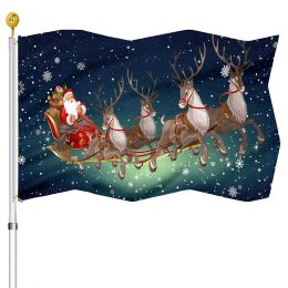 Accessoires Vrolijke Kerstvlag Elanden Kerstman Tuinvlaggen Wintervakantievlag Polyester Tuinhuisvlaggen Binnen en buiten Decor Dames Kinderen