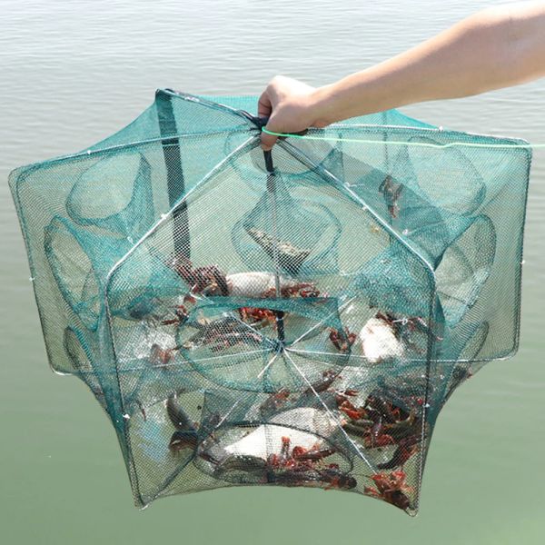 Accessoires Mesh pour la pêche nette / tacle / cage Pliage d'écrevisses Coulage de rattrapage / réseau de poisson crabe / écrevisses / crevettes / pièges à fondre NETS