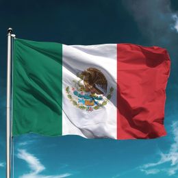 Accessoires drapeau national du mexique bannière de maintien volante en polyester décor extérieur décoration de jardin toile de fond murale soutien de joie d'état heureux QA