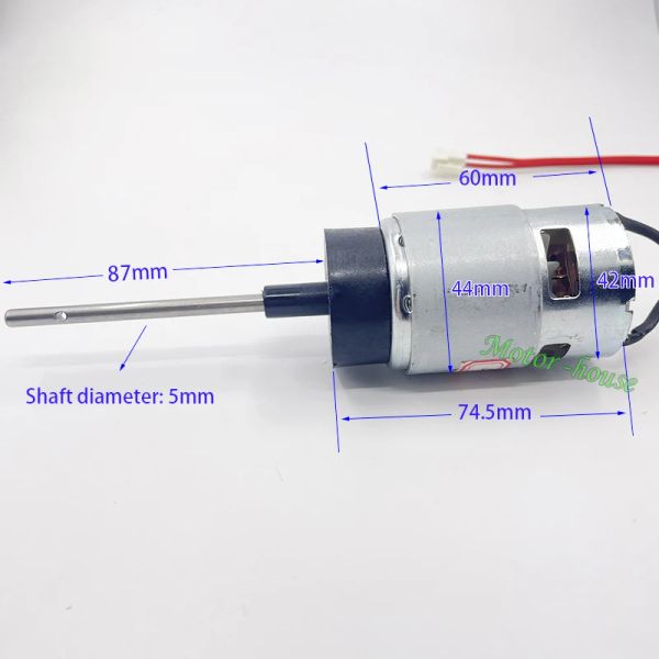 Accessoires Micro RS755 MOTEUR DC 12V 12.5V 7000rpm Grand couple long arbre avec ventilateur de refroidissement / trou de refroidissement pour le bateau de pêche