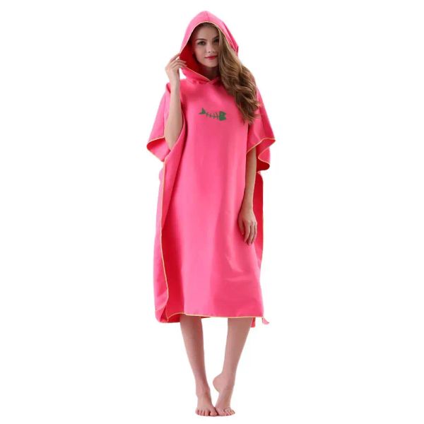 Accesorios Traje de neopreno de microfibra Batas Poncho con capucha de secado rápido Toalla con capucha para natación Poncho para surf en la playa Toalla abierta ligera compacta