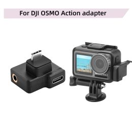 Accesorios micrófono 3.5 mm/adaptador USBC Audio externo para DJI OSMO Acción Montaje de micrófono de 3.5 mm para TRS enchufe DJI Accesorios de acción OSMO Partes
