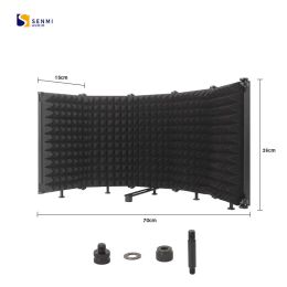 Accessoires Microfoon Accessoires Professionele microfoon LSOLATION Vouwen Vijfdeuren Sound Baffle Shield Sound For Studio