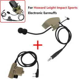 Accessoires Microphone PTT pour Howard Leight Impact Sports Electronic Earmuffs pour le casque tactique de chasse Airsoft Shooting