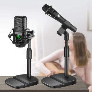 Accessoires Microphone Stand Tripod Tripod Table Portable Stand Alimable Mic Stand Mic Clip support support avec support universel de base