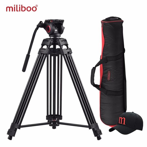 Accessoires miliboo MTT601A trépied de caméra à tête fluide robuste en aluminium pour caméscope/support DSLR trépied vidéo professionnel