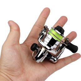 Accessoires Mini 100 Pocket Spinning Fishing Reel Tackle de pêche petite bobine de rotation 4.3: 1 roue métallique Pesca Small Reel
