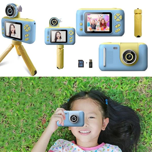 Accesorios Mini cámara de dibujos animados 1080p Cámaras digitales Ips de 2,4 pulgadas Cámara para niños Cámara de video HD de 40mp Grabadora de video Tarjeta de memoria de 8 gb 16 gb 32 gb