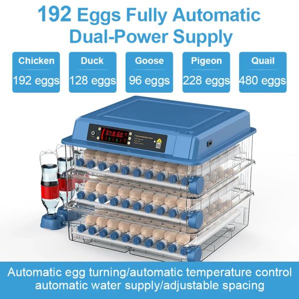 Accessoires Mini incubateur d'œufs avec type de tiroir, incubateur d'eau automatique, réapprovisionnement du lit d'eau ionique et contrôle de la température, 192 œufs