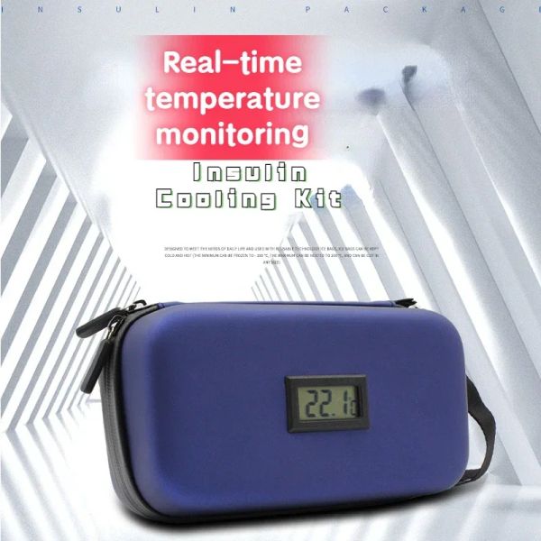 Accessoires Mini sac de congélation portable à insuline, sac de glace isolant, sac de glace, boîte à médicaments d'extérieur avec affichage de la température