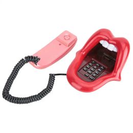 Accessoires Mini téléphone multifonctionnel Red Grande Tongue Forme Téléphone Plandre Corded Fidline Téléphone Bouth Téléphone pour Home Hotel Utilisation