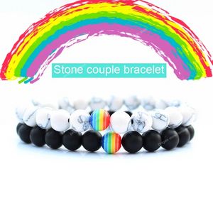 Bracelet de Couple arc-en-ciel pour hommes, bijoux Bileklik, Bracelets pour Femme Erkek Bileklik Pulseras Mujer Pulseira Femme Masculina, brassard à la mode