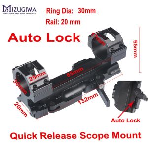 Accessoires Mizugiwa Tactical HeavyDuty Dual Ring 30 mm / 20 mm Release rapide cantilever tisserand avant Locke de la lunette