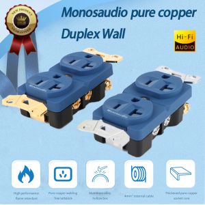 Accessoires Monosaudio DP2 Pure Copper Duplex Wall Ac Power Receptacles Outlet US Power Distributor 125V 20A Socket Connector