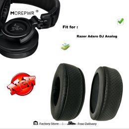 Accessoires Morepwr Nouvelle mise à niveau Coussinets d'oreille de remplacement pour Razer Adaro DJ Pièces de casque analogique Coussin en cuir Cache-oreilles en velours