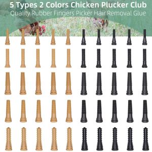 Accessoires MUCIAKIE 50PCS Kip Plucker Club Kwaliteit Rubberen Vingers Picker Ontharing Lijmstift voor Eenden Ganzen Gevogelte Plukken Gereedschap