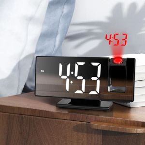 Accessoires de projection multifonctionnelle Récit d'alarme, étudiant à LED dédié à grand écran horloge électronique numérique, lumière nocturne et maison silencieuse