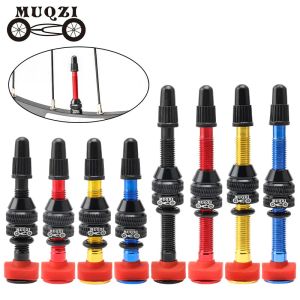 Accessoires muqzi 2 stks fiets presta tubeless luchtklep 40 mm 60 mm tubeless wielband f/v klep mtb road fiets banden onderdelen met gereedschap