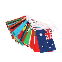 Accessoires bannière de drapeau à cordes nationales 100 pays drapeaux du monde petits drapeaux suspendus pour la décoration de bar