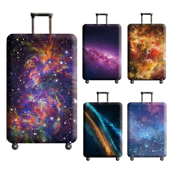 Accessoires Nébuleuse Space Couvre-bagages lavables Stars Protector Stars Galaxy Tapisse de la valise Couvercle de protection pour 18/24/28/32 POUC
