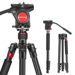 Accessoires Neewer 2in1 Aluminium Alloy Camera Tripod Monopod 70,8 pouces / 180 cm avec 1/4 et 3/8 pouces Vis Fluide Pan de traînée Tête + sac de transport