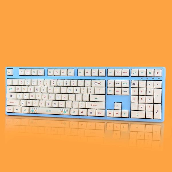 Accessoires thème de lumière néon keycap pbt pour thaï en anglais keycaps coréen xda sublimation compatible avec le clavier 61/64/84/87/98/104/127