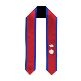 Accessoires drapeau du népal, étole de remise de diplôme 180x14cm, accessoire d'uniforme de enterrement de vie de jeune fille, ceinture de remise de diplôme en Satin