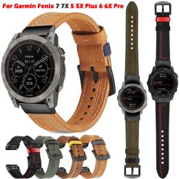 Accessoires Nieuwe 22 26mm Quickfit Horlogeband Strap Voor Garmin Fenix 7 7X 6 6X Pro 5X 5 Plus 3HR 935 Epix Lederen Band Horloge Polsband