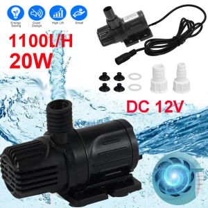 Accessoires Nouveau arrivée 12v Motor Piscine submersible Puille ultra silencieuse Pompe à eau sans balais Aquarium Filtre Pompe 6m 1100L / H