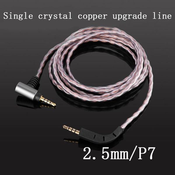 Accesorios Nuevo B W P7 Baohua Weijian P7 Cable de equilibrio de cobre y cristal único de 4,4 mm y 2,5 mm Cable de auriculares Campbell audio Con cable de micrófono