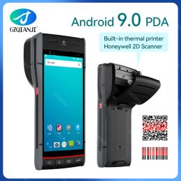 Accessoires Nieuwe handheld PDA Android 9.0 Red POS Terminal 1D 2D Barcode Scanner Reader WiFi 4G Bluetooth GPS PDA Builtin Printer 58mm