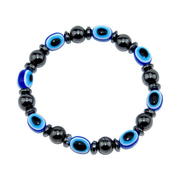 Accesorios Nuevos productos Magnetic Black Stone Pulsera Elástica Pulsera de Resina Ojos Planos Bead Mano Accesorios Populares Joyería