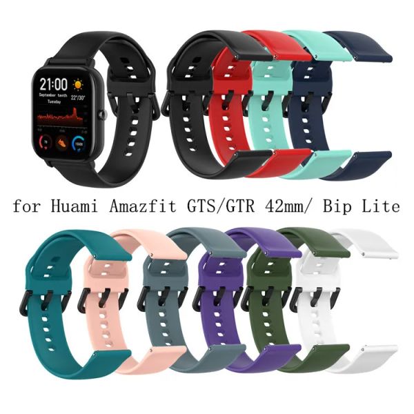 Accessoires Nouveau bracelet en silicone pour Amazfit Bip Strap Ceinture en caoutchouc souple pour Huami Amazfit Bip gtr 42mm gts Smartwatch Bracelet Bracelet de montre 20mm