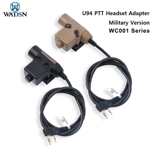 Accessoires New Tactical Military U94 PTT Kenwood Headset Adaptateur pour l'original RAC TMC Comtac Earmor Hunting Airsoft Cable Pild