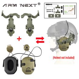 Accesorios Nuevas actualizaciones de ruido de disparo táctico de bricolaje Auriculares de cancelación de ruido con el kit de soporte Fit Ops Core Arc y Team Wendy Mlok Helmet