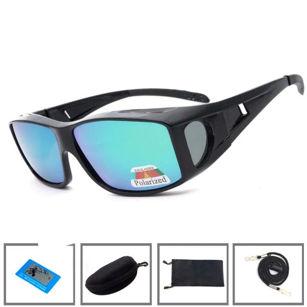 Accessoires Newboler ajusté sur les verres de pêche à la lentille polarisée Clip de lentilles sur les lunettes de soleil Sports Eyewear for Men Women Fishing Camping Peche