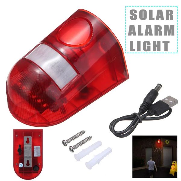 Accessoires les plus récentes alarme solaire LED LAMIE LAMBRE STROBE LAMPE EXTÉRIEUR CAPTEUR DE MOTION SANS WIRD