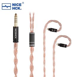 Accessoires NiceHCK GCT5 écouteurs remplacer le fil 5N OCC écouteur mise à niveau câble d'oreille 3.5/2.5/4.4mm MMCX/QDC/0.78mm 2 broches pour M5 Aurora OH2 IEM