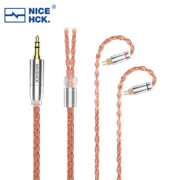 NiceHCK OrangeSir câble HIFI 8 cœurs 6N OCC + fil mixte en cuivre haute conductivité 3.5/2.5/4.4 MMCX/0.78/N5005 broches pour T3 PLUS ZERO