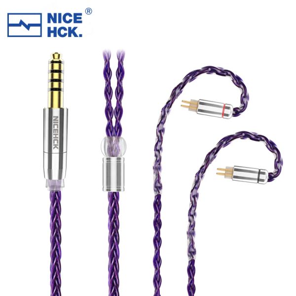 Accessoires NiceHCK PurpleSE importé 8 brins FURUKAWA cuivre écouteur remplacer câble MMCX 2Pin pour S12 Zetian tangzu fudu HOLA ZERO CHU II