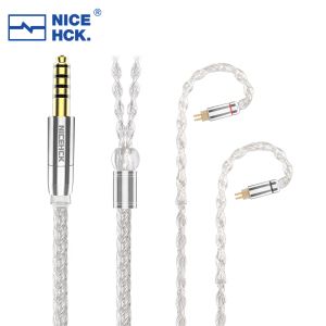 Accesorios NiceHCK SilverSE Cable para auriculares 8 hilos 5N Cable de actualización OCC HIFI chapado en plata 3,5/2,5/4,4 mm MMCX/0,78 mm 2 pines para IEM Youth YUME