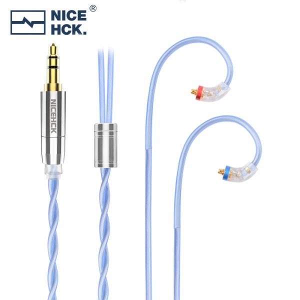 NiceHCK SkyFlag 7N Litz OCC et 6N Câble de casque mixte OCC plaqué argent 3,5/2,5/4,4 mm MMCX/0,78 mm/QDC 2 broches Believe T5 BD005Pro