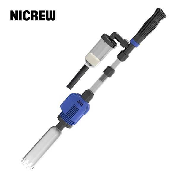 Accesorios Nicrew 3 en 1 Aquario eléctrico Syphon Cleaner Filtro de agua Filtro de agua Aquario para acuarios de limpiador de peces Accesorios